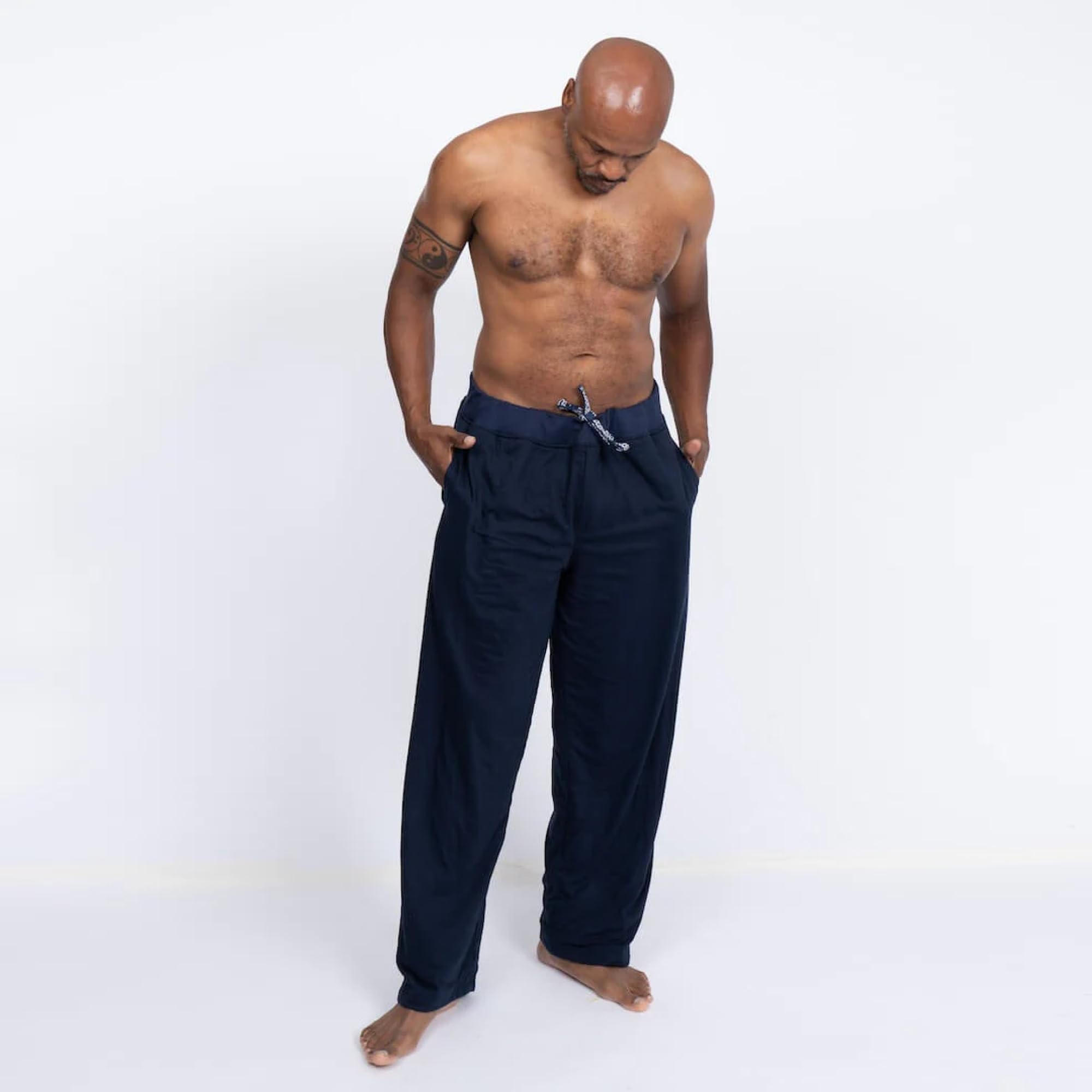 DudeRobe Men's Sweatpants | As Seen on Shark Tank! - S/M, Navy Blue