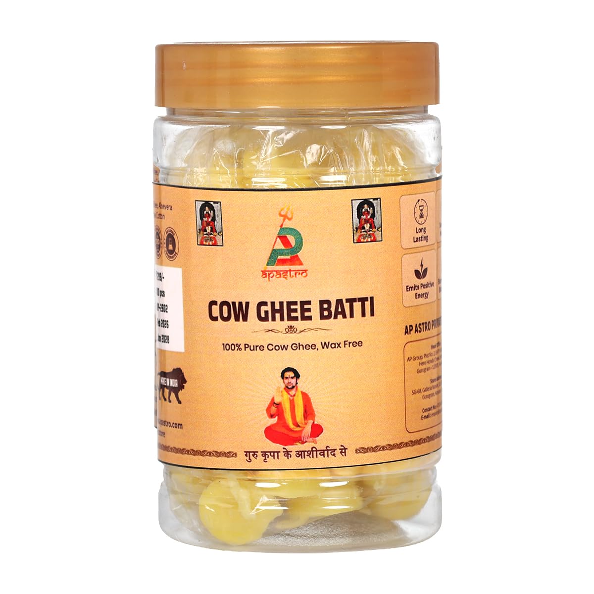 Cow Ghee Batti for Pooja and Aarti, Pure Cotton Wicks with Desi Ghee, Ready to Use Diya Batti, Long Burning and Smokeless, Ideal for Temple, Home and Festive Use, Jar Pack (13 x 7 cm)-image-28
