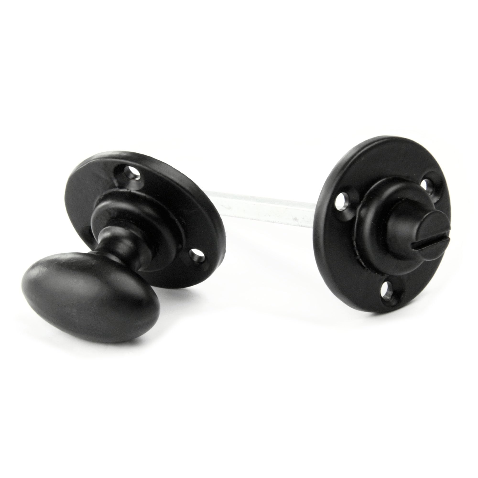 Underground Parts Black Jones & Grey Regency Oval Bathroom Lock Thumb Turn Handle & Release Satin