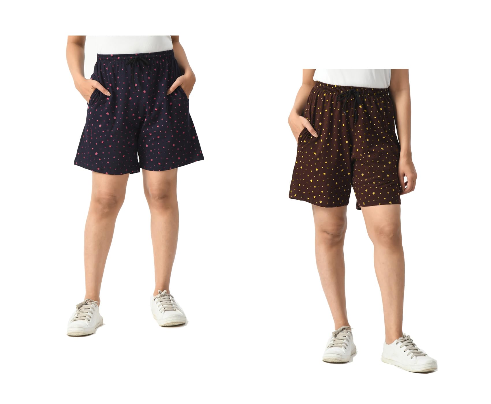 Women Cotton Star Printed Bermuda Shorts (Pack of 2)-picture-52