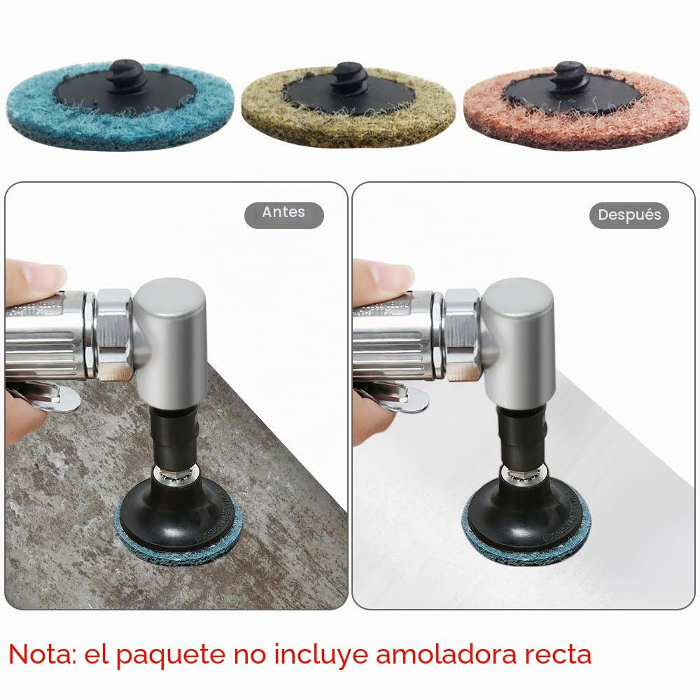 Juego de 30 discos de lija de cambio rápido, fino/medio/grueso, 50 mm, con 2 soportes de 1/4 pulgadas, AFUNTA discos de acondicionamiento de superficie para la superficie de preparación de la tira