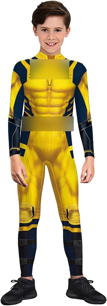 Kids Halloween Superhero Bodysuit Costumes 3D Print Muscle Jumpsuit Outfit for Boys Girls cosplay