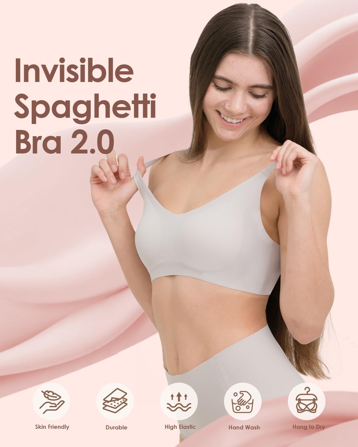 Coobie Spaghetti Strap Wireless Bra - Image 4