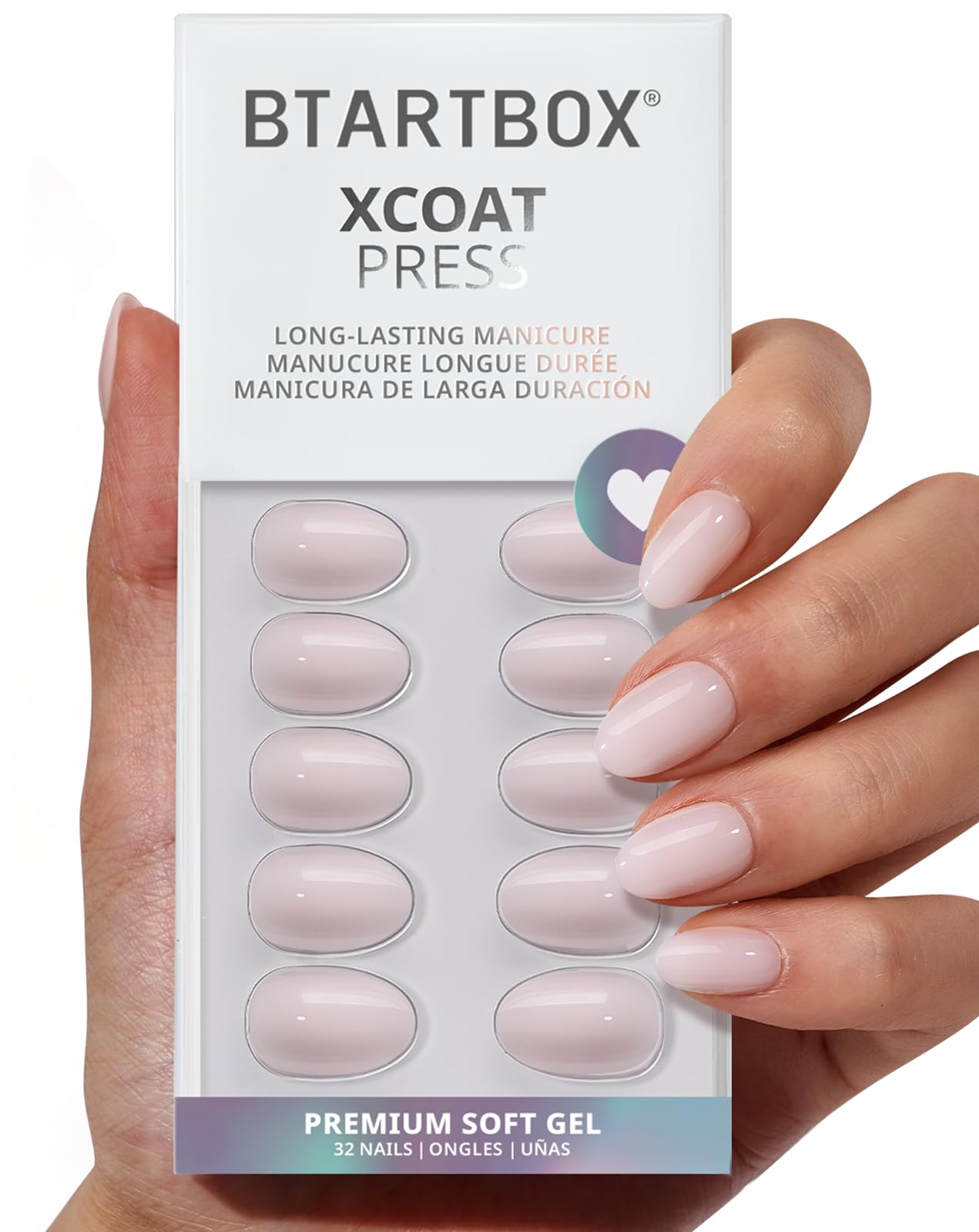 BTArtbox Press On Nails Almond - Power Calm Extra Short