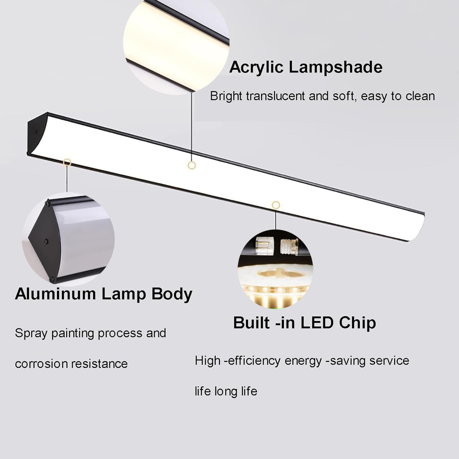 Zewnętrzna lampa ścienna z czujnikiem ruchu, 98 W, wodoodporna lampa LED, IP65, do ogrodu, willi, baru, długość 100 cm, akrylowa konstrukcja, ciepłe białe światło, bezpieczeństwo i