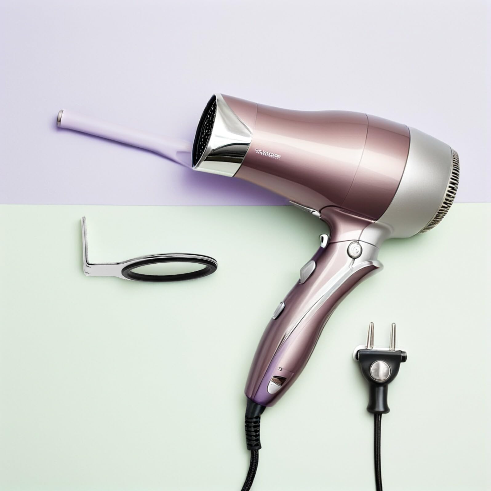 Soporte para Secador de Pelo de Acero Inoxidable 4 Unidades Organizador Montado en Pared para Salón y Baño Estante para Peinar el Cabello Ranuras Múltiples Compatible con