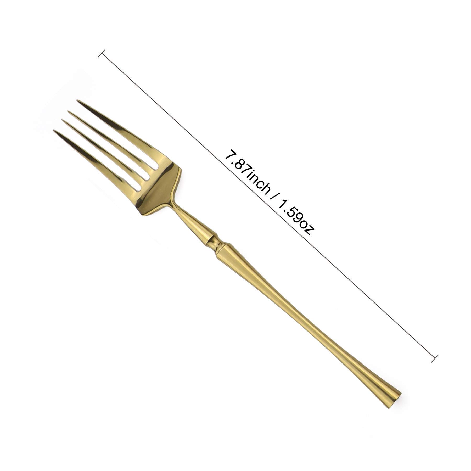 BRIIEC-6 Piece 18/10 Stainless Steel Dinner Forks Heavy Duty Gold Mirror Polishing Flatware Forks Set 7.87 Inches