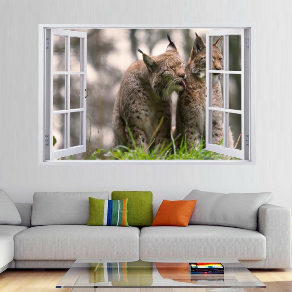Adesivi Decorativi Da Parete Lince Tatuaggio Fracassato Del Manifesto Smontabile Di Arte Decalcomanie Da Muro In Vinile Per La Decorazione Compleanno Matrimonio 110x70cm