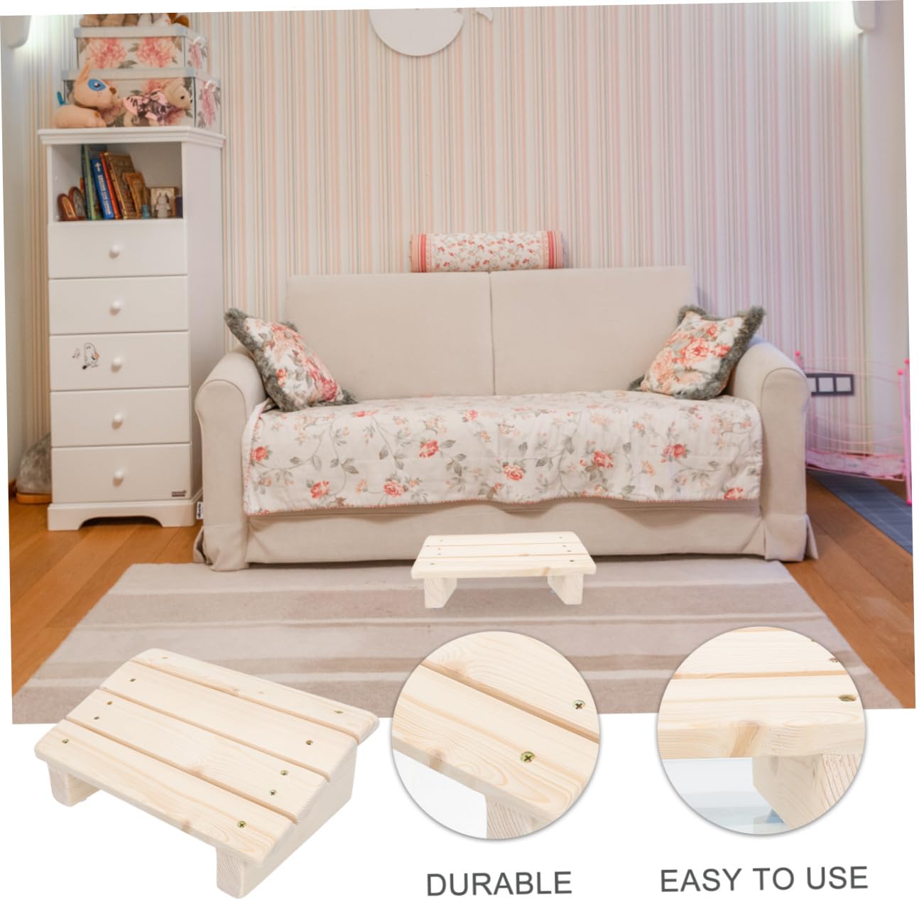 Mipcase Sgabello Poggiapiedi Poggiapiedi Portatile e Comodo Design Inclinato in Legno Sintetico per Ufficio e Casa per Relax Sotto Scrivania