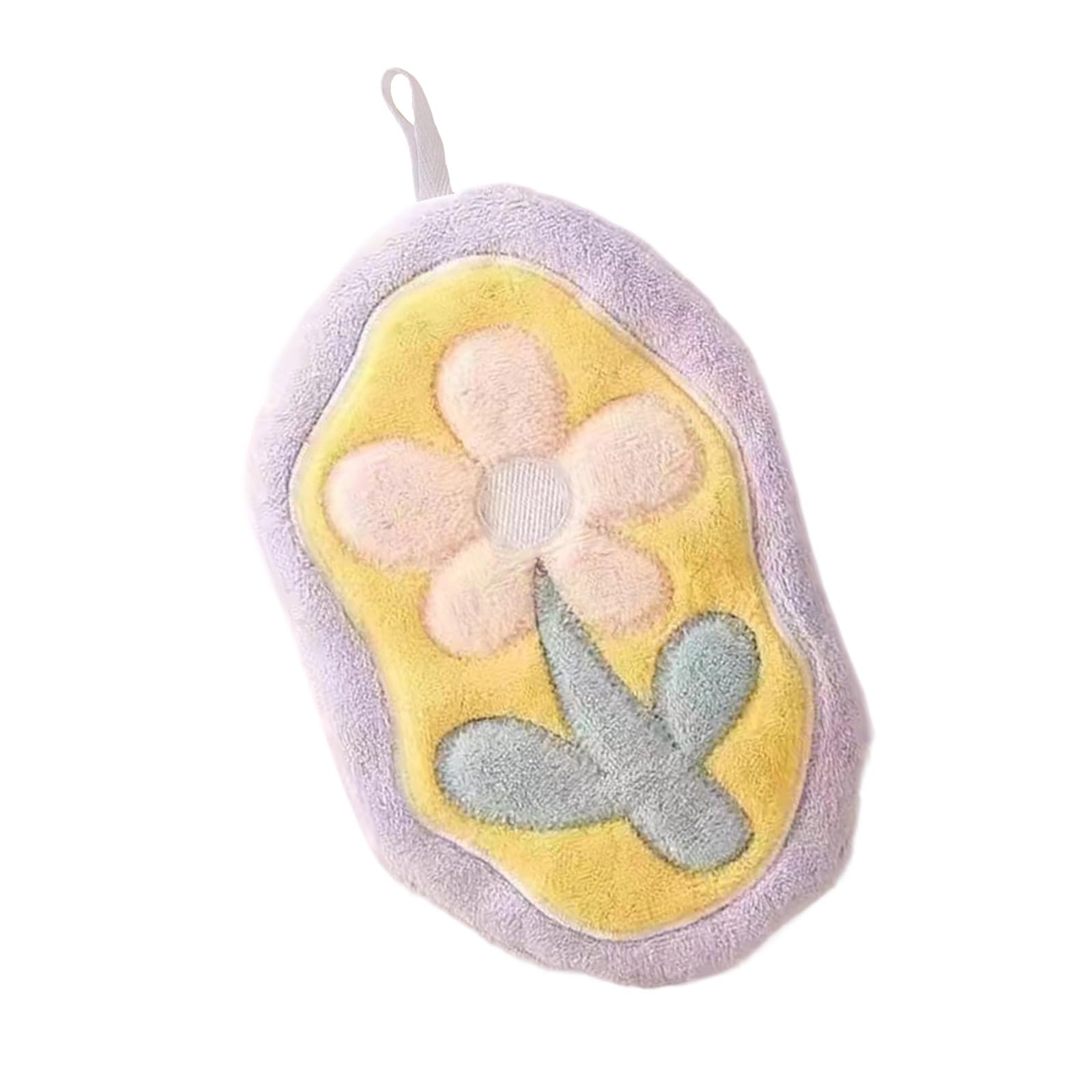 Snorvixre Gentle Floral Hand Towel Soft Plush Fast Absorbing Skin-Friendly for Bathroom & Kitchen with Loop Corals Fleece Hand Towel