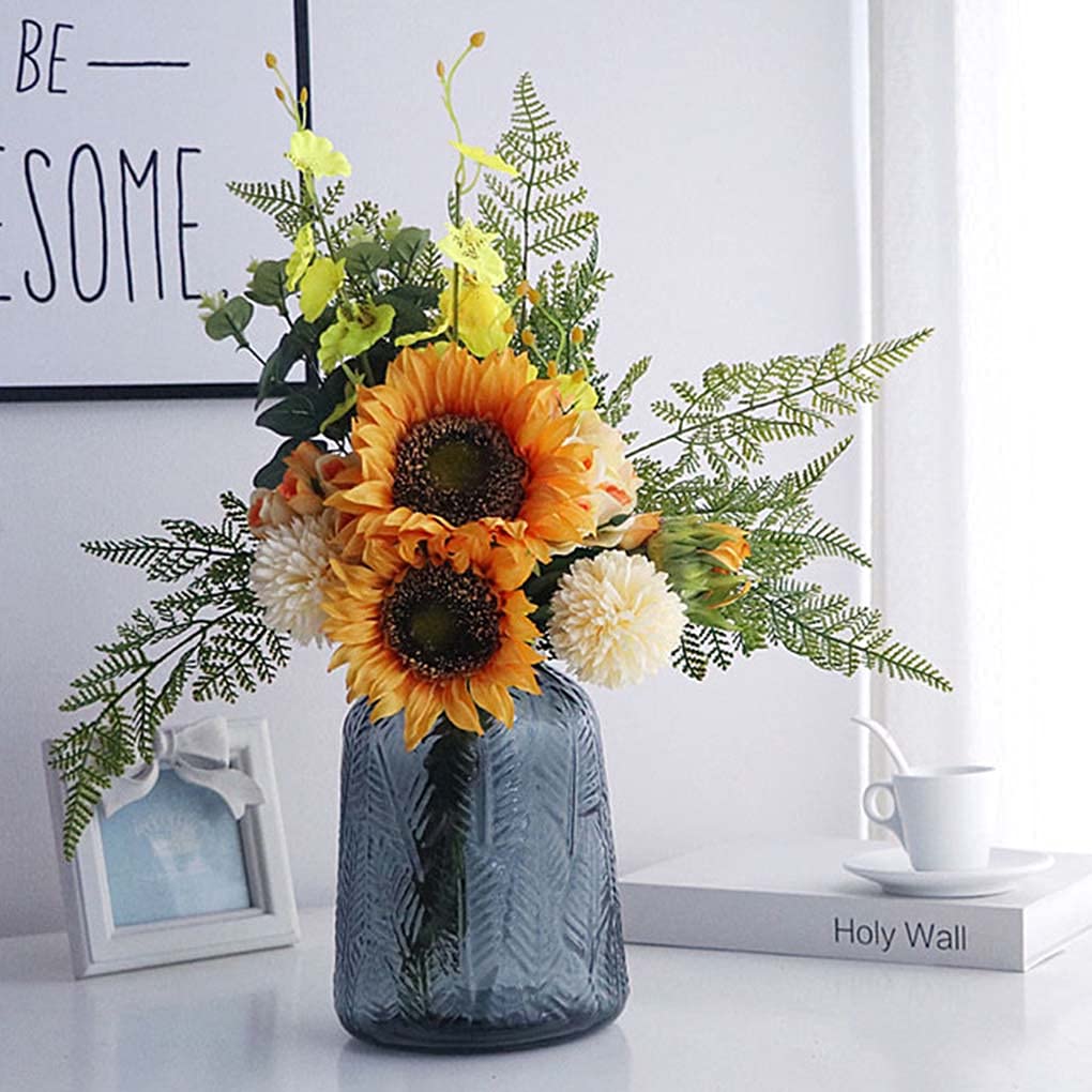 Amazon｜ひまわり フラワーアレンジメント 造花 リアル 花瓶付き