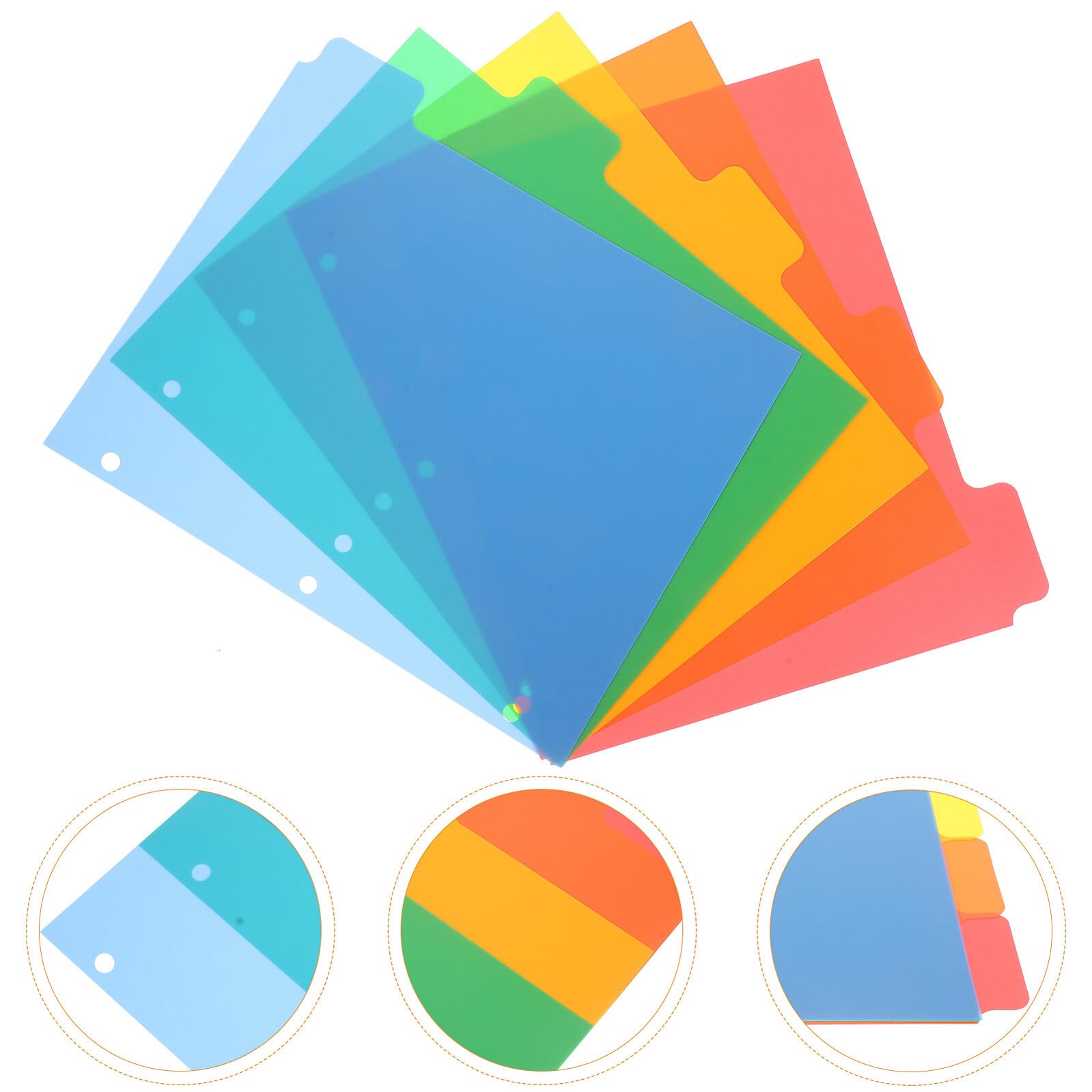 Healvian 20pezzi Divisori di Plastica per Raccoglitori ad Anelli Linguette Scrivibili per Quaderni Separatore di Pagine Vuote per Archiviazione Scuola Ufficio e Casa