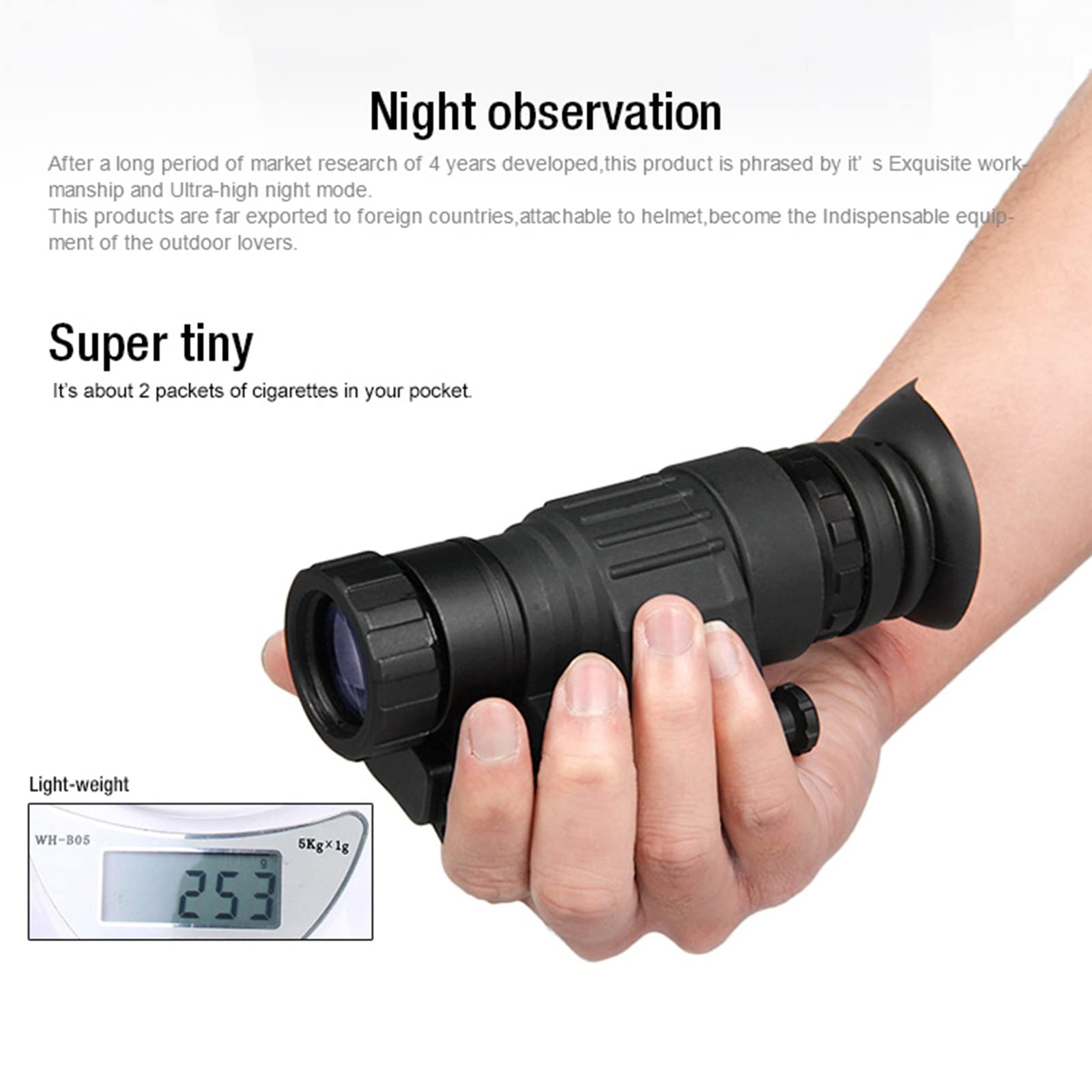 Amazon.co.jp: PVS-14 ヘルメット用デジタル暗視単眼鏡、ライフル