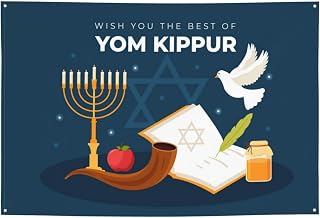 Yom Kippur Jewish Holiday Backdrops 47 * 71 Inches Holiday Party Photography Background Indoor Outdoor Festival Photo Banner Booth Props Wall Decoration
