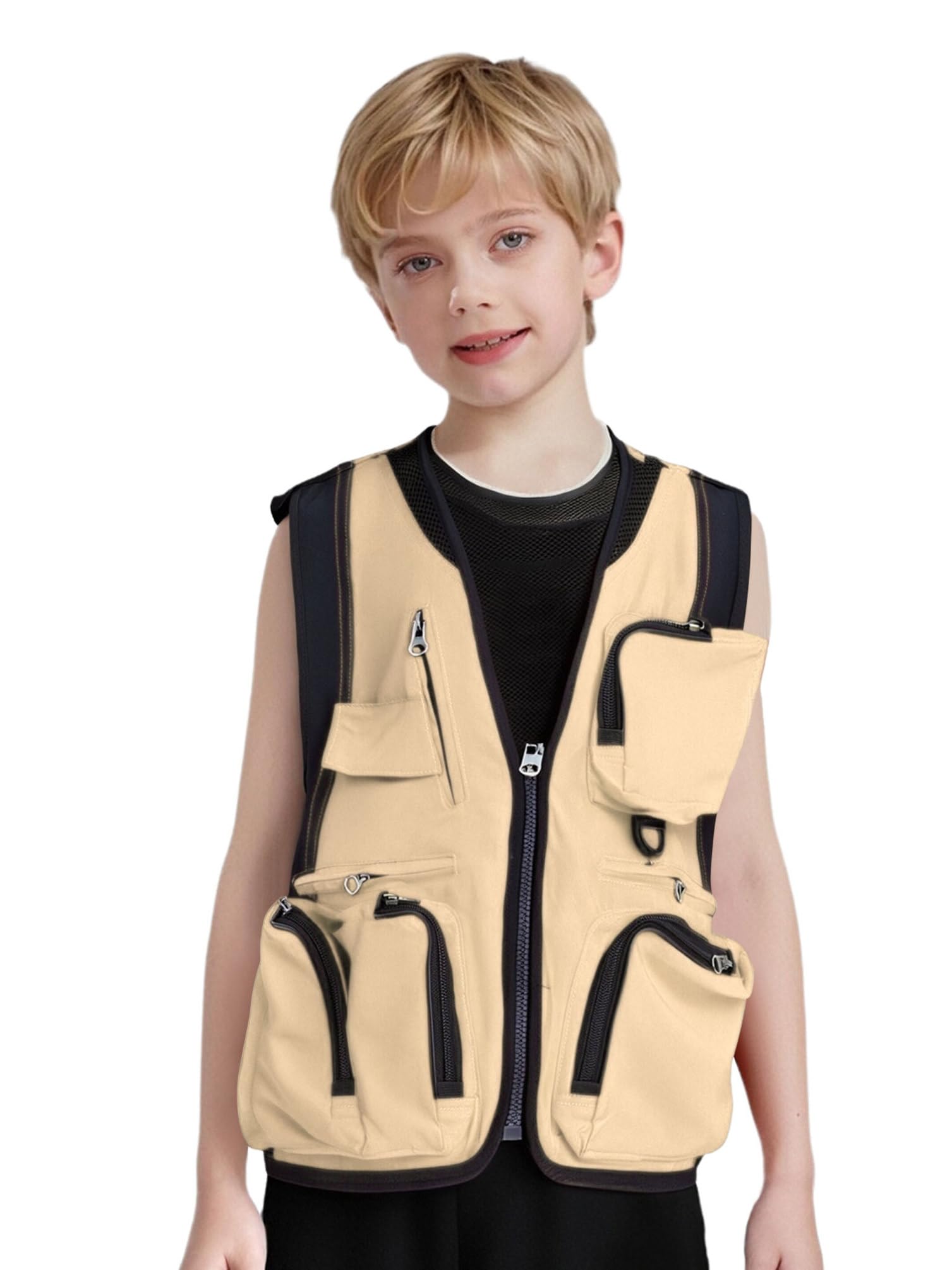 inhzoy Gilet da Pesca Escursionismo e Campeggio Bambino e Bambina con Multi Tasche Waistcoat