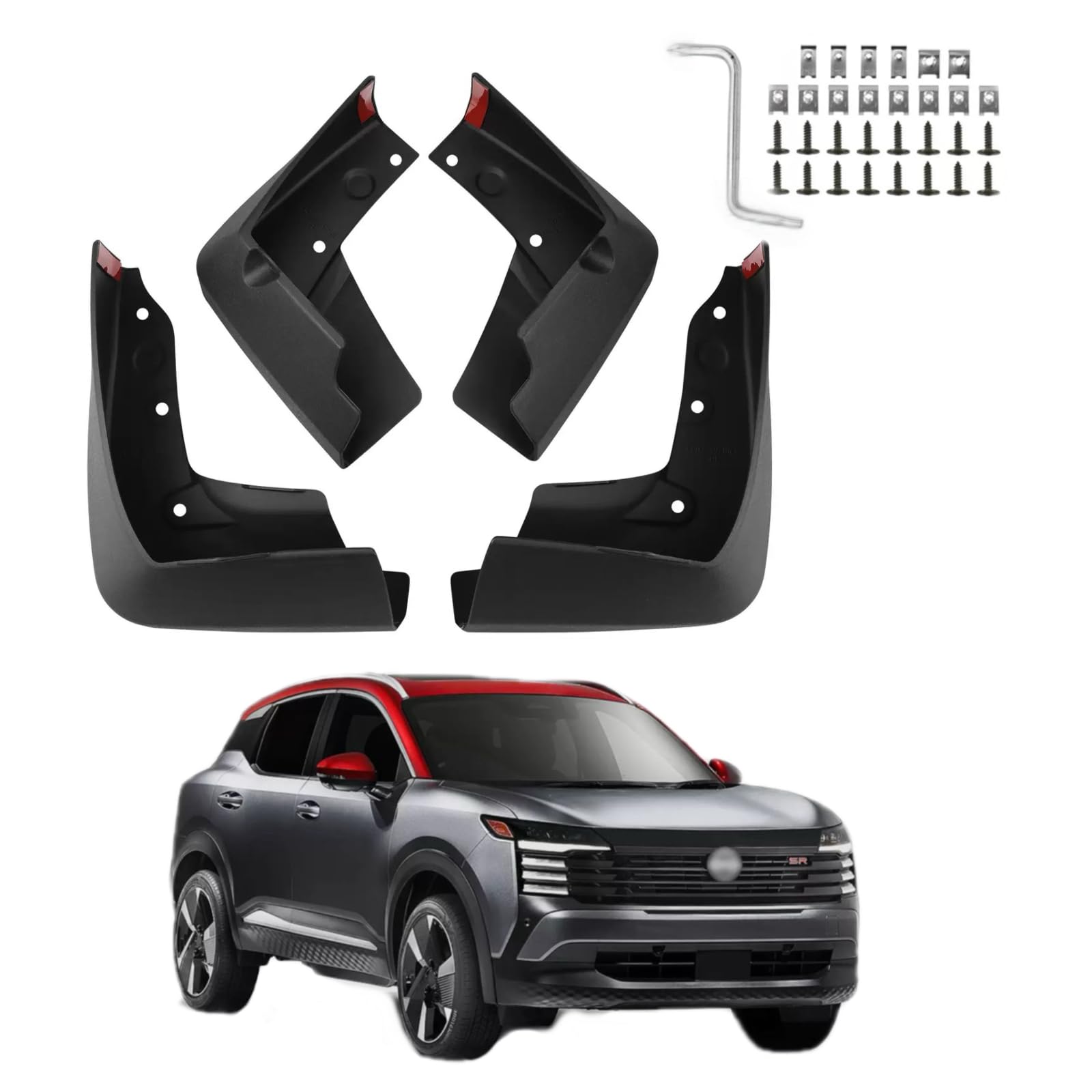 Custom Fit for Mud Flaps 2025 2026 Nissan Kicks Mud Splash Guard Front and Rear 4-PC Set