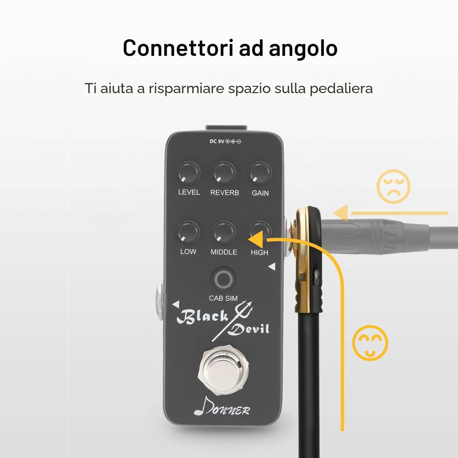 Donner Cavi Patch per Effetti per Chitarra Jack Dia 6.35mm, Professionali Cavetto per Strumenti Musicali TS Mono per Chitarra/Basso Pedaliera Effetti, Lunghezza 15cm, 6 unità