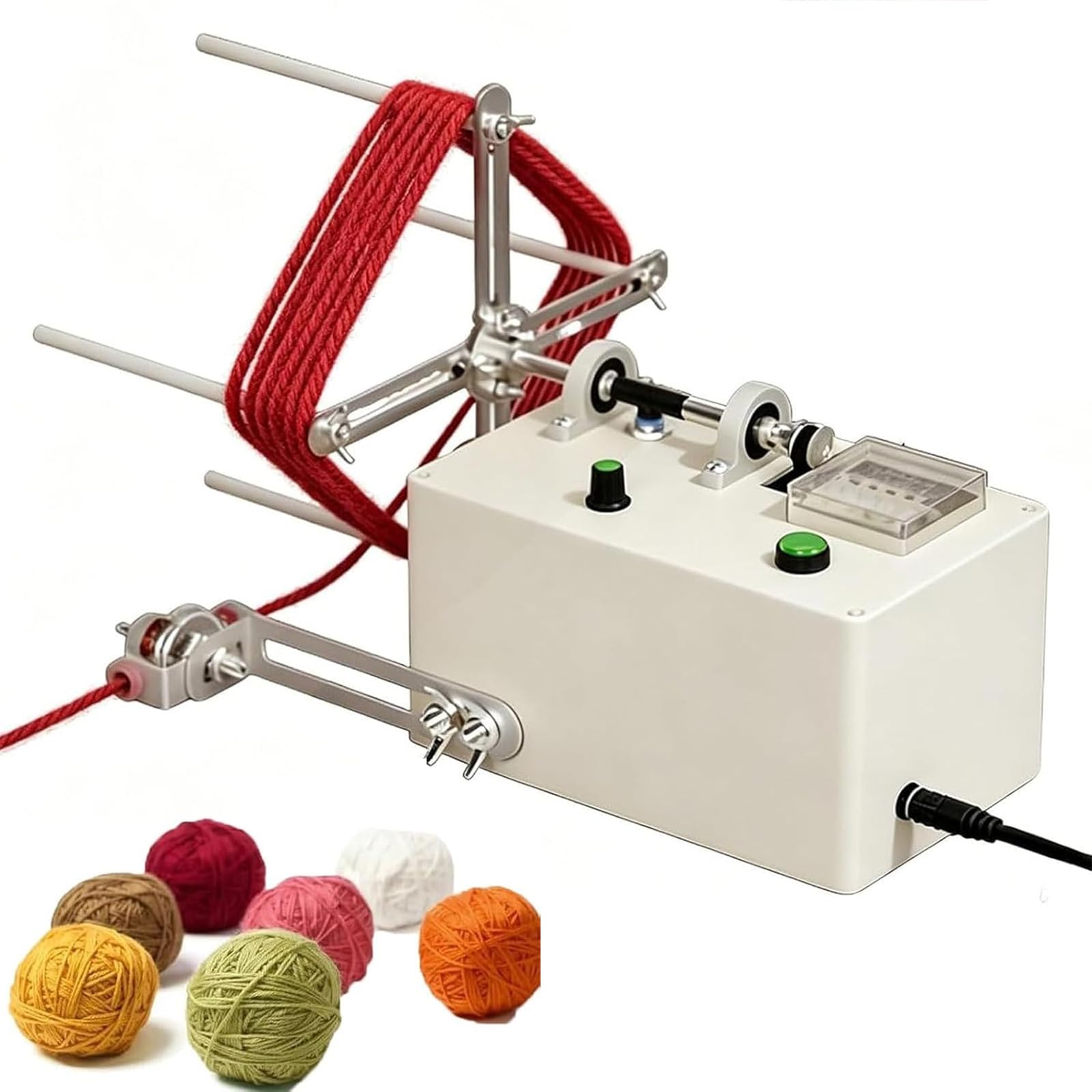 LHQYA 3200rpm Electric Coil Winding Machine, Automatic Tassel Winding Machine, Maximum Circumference 50cm, Adjustable Speed, Reset Function, for Teaching and Team Building