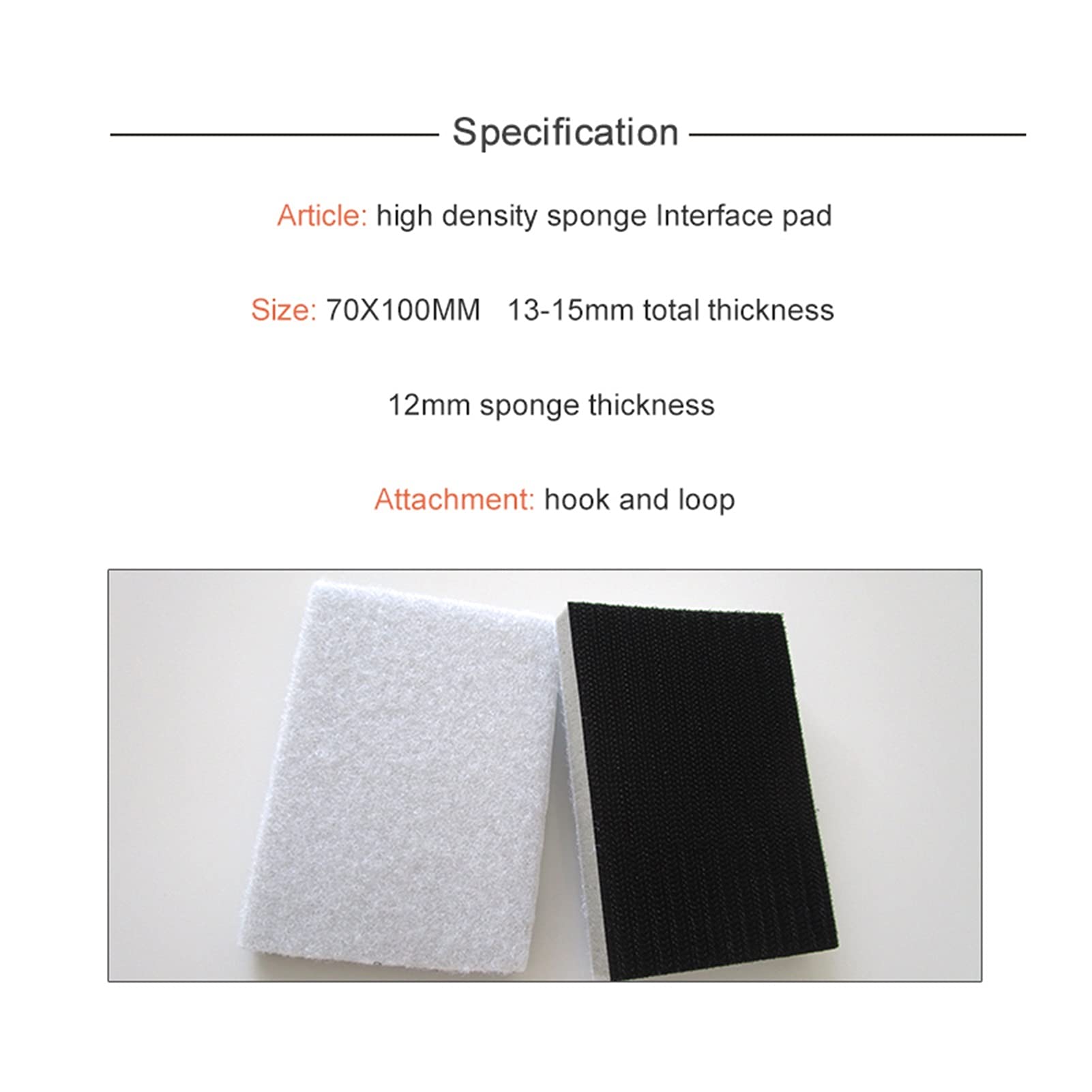 Almohadilla de Pulido 5 UNIDS Almohadilla de Interfaz de Esponja Rectangular de Alta Densidad 7PCS 70 * 100M Pad Pad Pad Protection Cojín de Almohadilla de lijadora Gancho y Bucle
