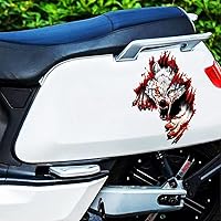 Vista 6 de Calcomanías 3D personalizadas para automóvil, diseño de lobo de sangre, calcomanías reflectantes para decoración de ventanas, calcomanías impresas