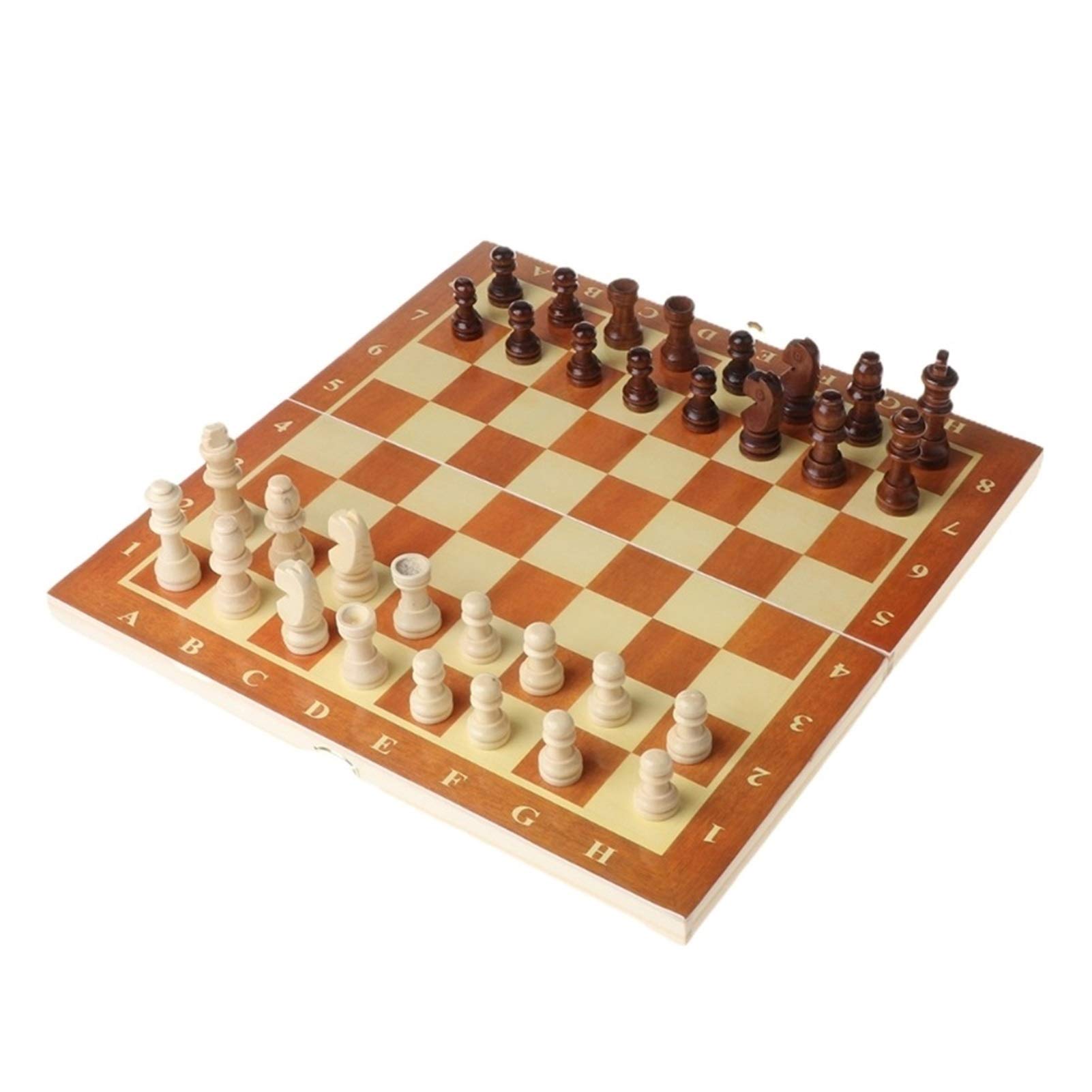MRKU 3 in 1 Internationales Schachspiel Brettspiel Reisespiele Schach Backgammon Dame Unterhaltung Internationale Schachfiguren
