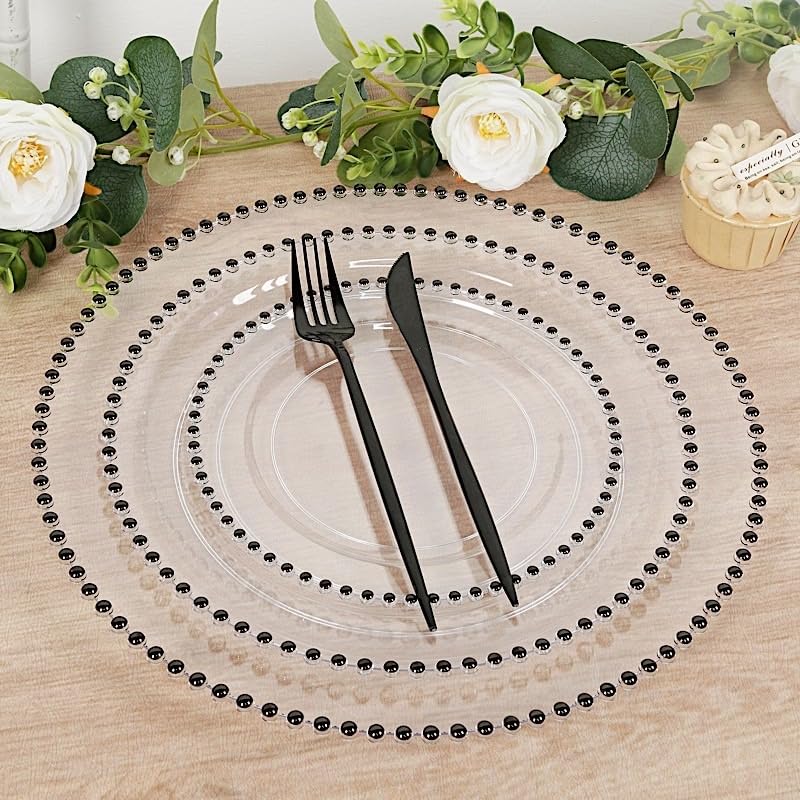 Platos Cargadores Redondos 13 in BalsaCircle Clear Black miniatura 5