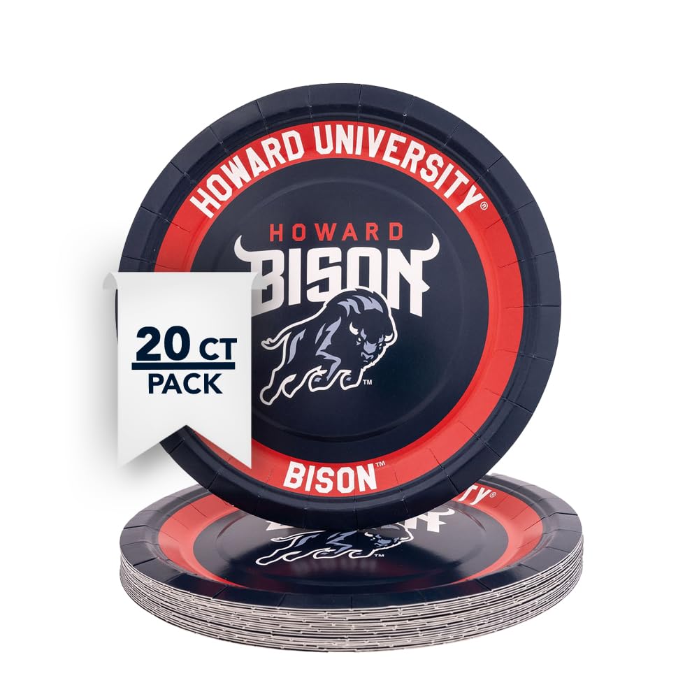 Desert Cactus Howard University Paper Plates HU Bison 20 Count 9 - gameday and tailgating | Mubboo