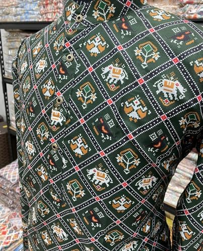 Image of FOXDX Men's Traditional Cotton Floral Printed Only Kurta