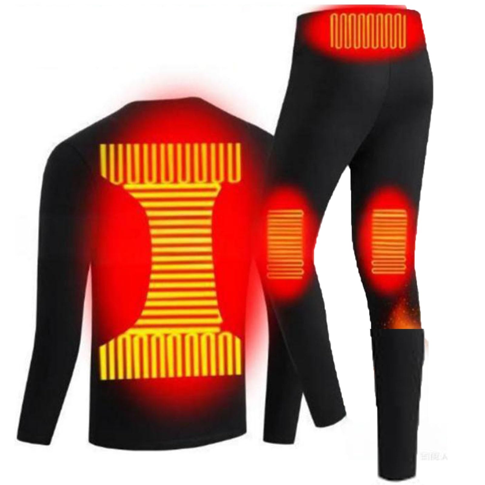Completo Intimo Termico Riscaldante Intelligente per Uomo e Donna, 3 Livelli di Riscaldamento, per Allenamento, Sci, Corsa