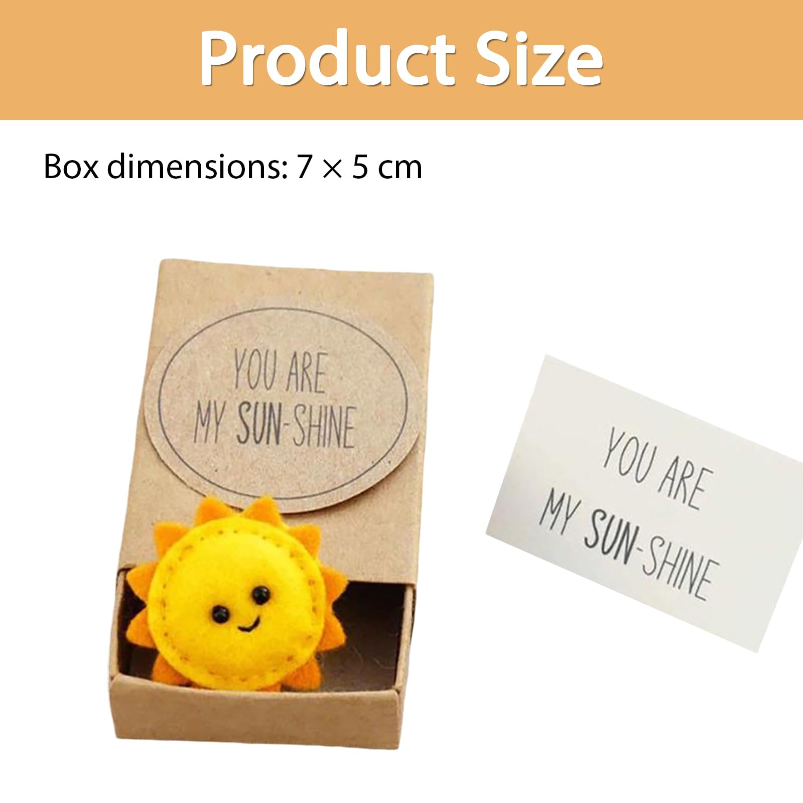 VBSYUYQ Sunflower Pocket Hug Gift, You Are My Sunshine Matchbox Gift with Affirmation Card - Image 2
