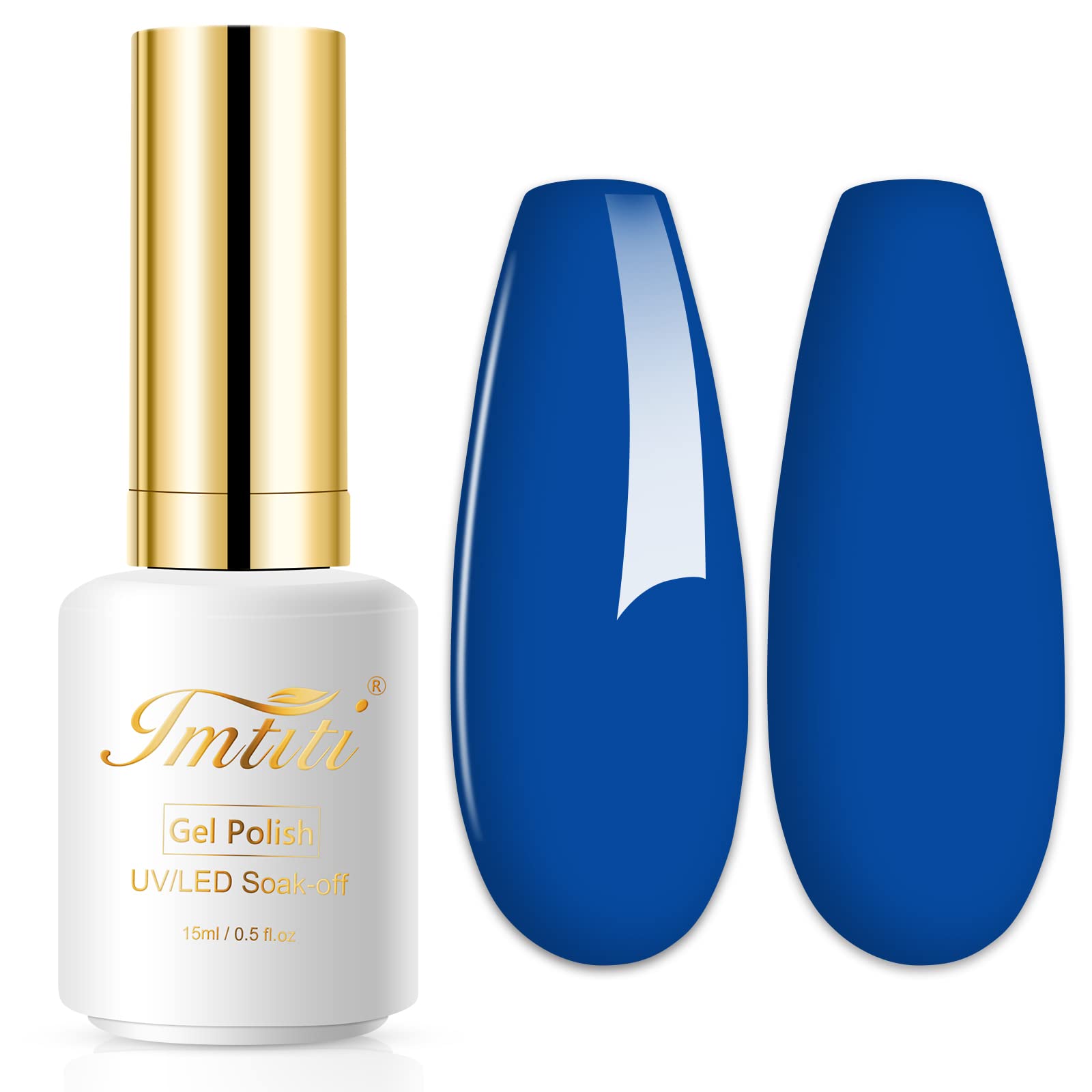Imtiti Gel Nail Polish, 0.5 Fl Oz Royal Blue Color Gel Polish Soak Off LED U V Nail Gel Polish Nail Polish DIY Nail Art Starter Manicure Salon Gel