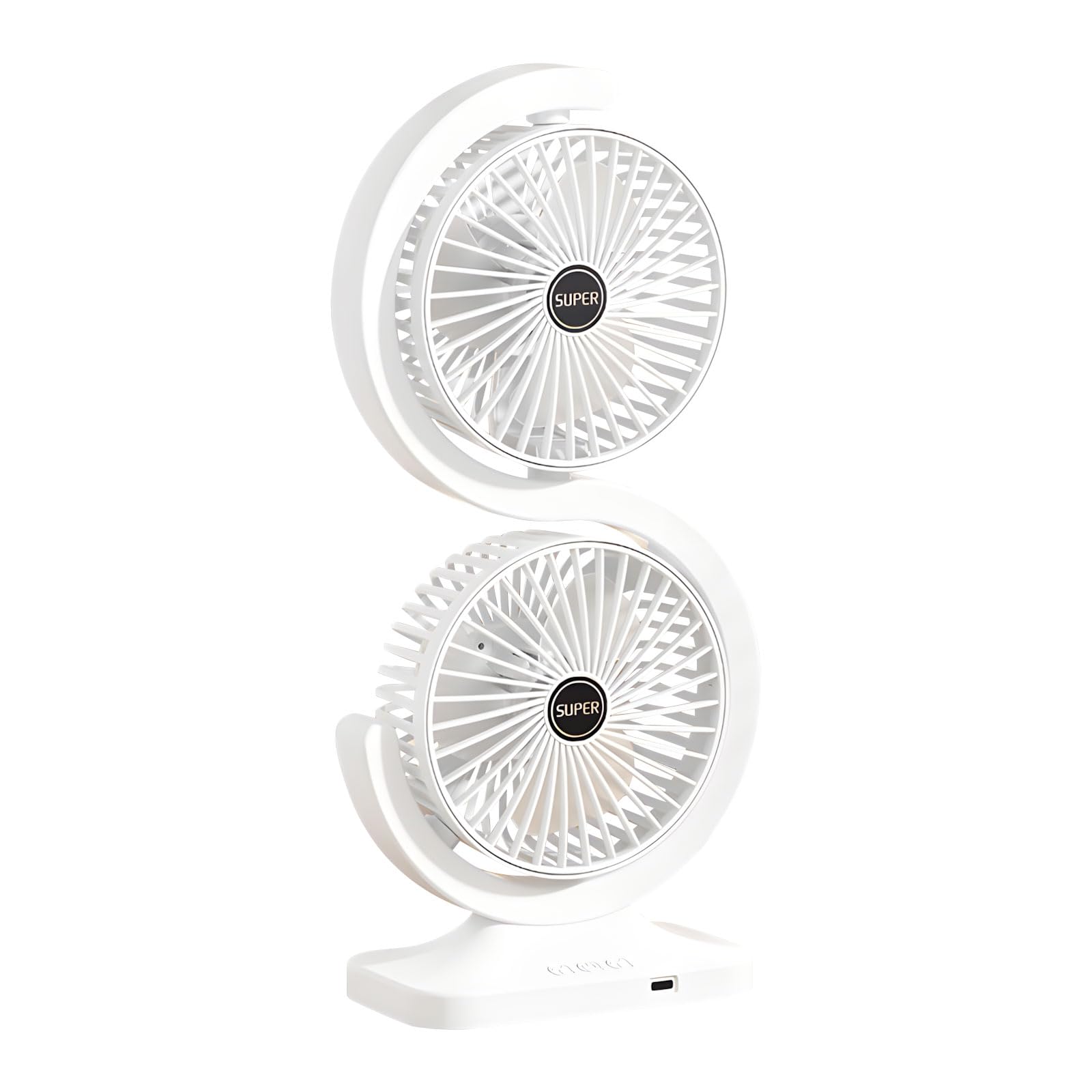 TAZIZI 2 in 1 USB Desktop Fan with 1800mAh Built in Battery and Flexible Rotation for Cooling Needs Adjustable Corner Fan