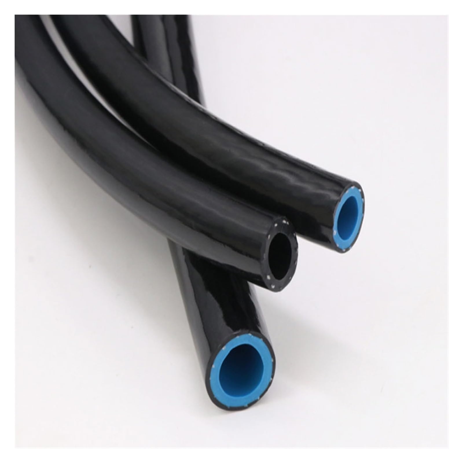 flexiable rubber Double layer Fuel Pipe Resin Wire-clamping Oil-resistant Tubing Oil Pipeline ID 6mm 8mm 10mm 12mm 14mm 16mm Black Blue Core 5 meter drain elastic (Color : Blue Core, Size : ID 12mm-