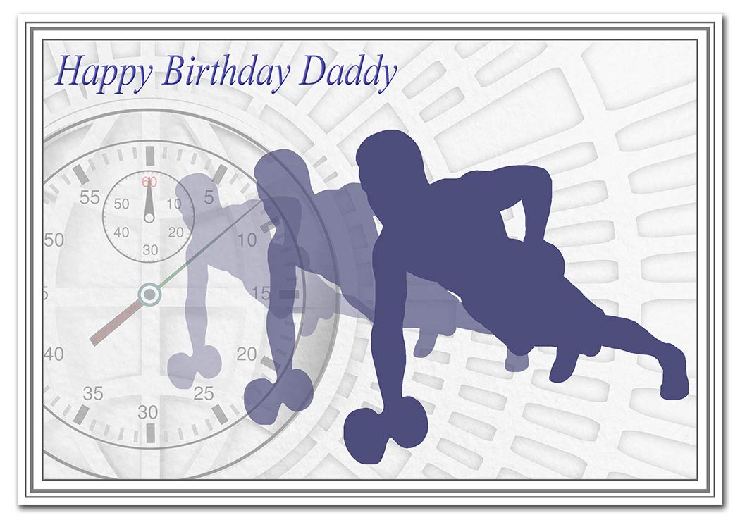 Fitness Birthday Cards for him - Best Unusual Unique - Cool Special - Men Male (Daddy Birthday Card – Keep Fit theme)
