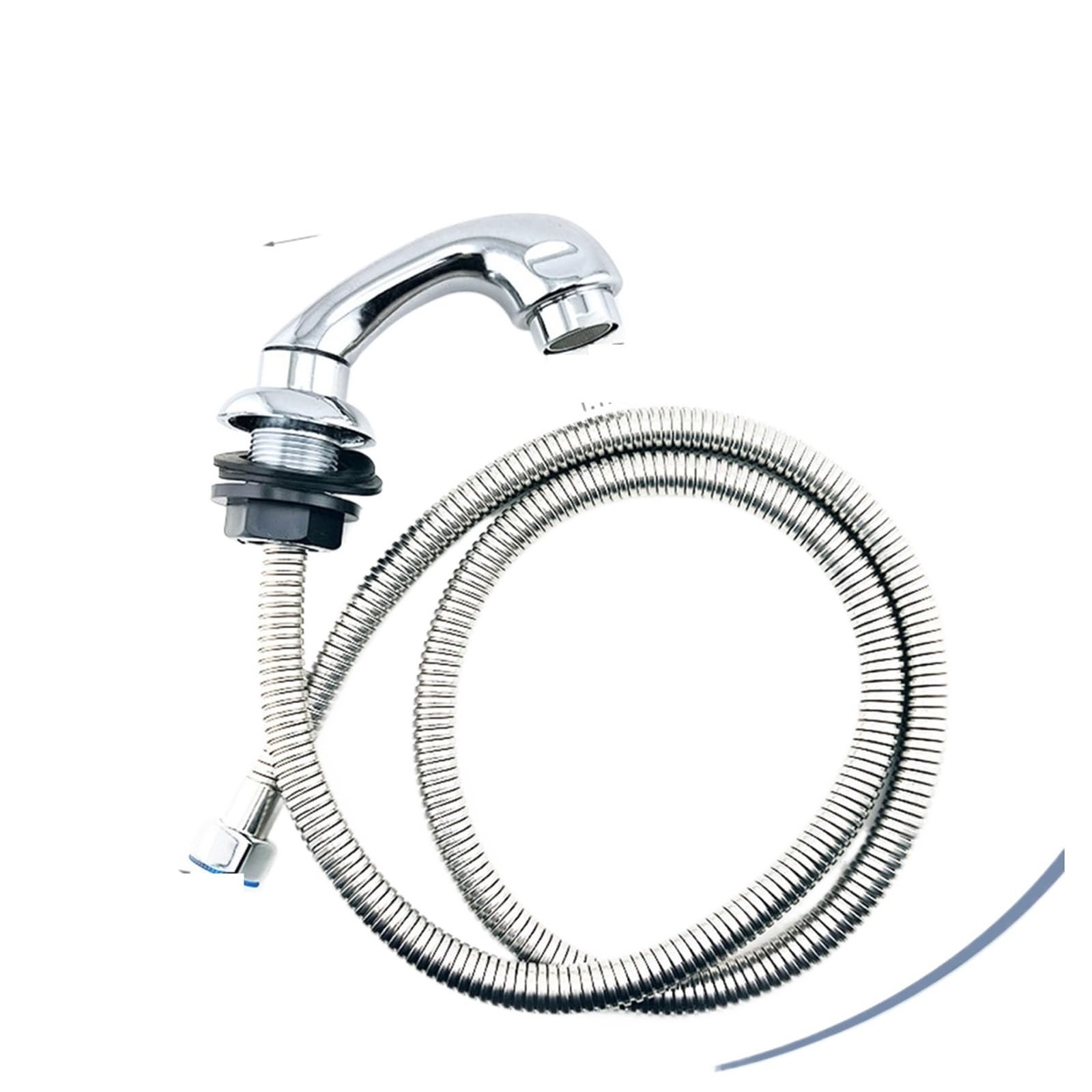 Ekalgretra 120Cm Silver Shampoo Basin Faucet Shampoo Bowl Faucet Set With Hose And Sprinkler Salon Water For Backwash Unit Rinse Basin Home Dog Grooming Shop(120Cm Silver)