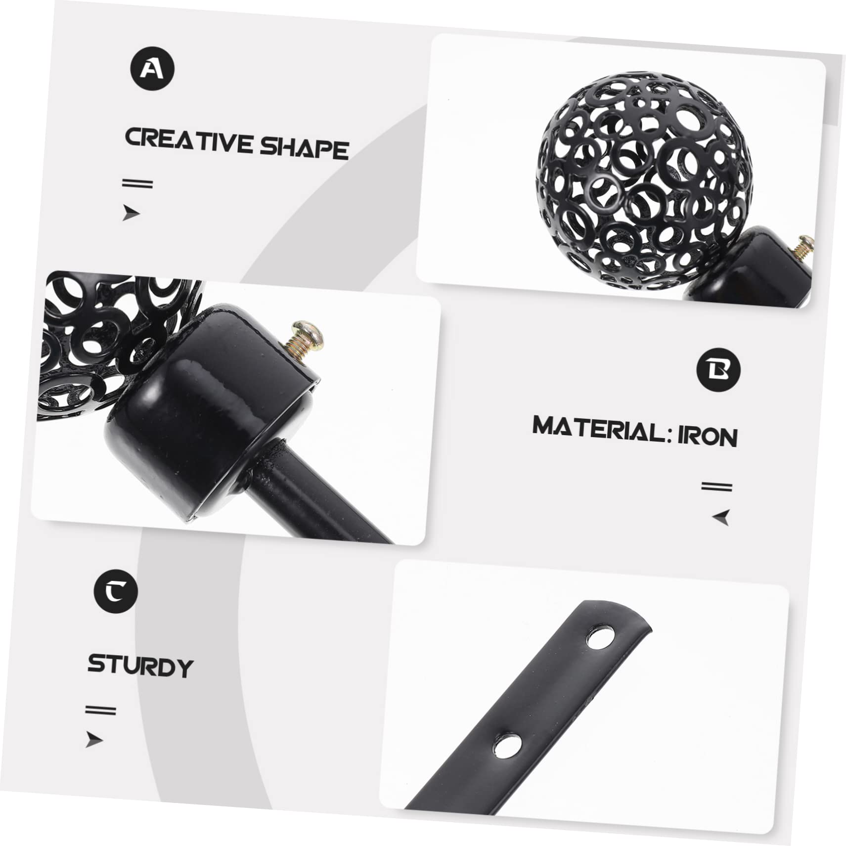 Cabilock 3pièces Embrasse De Rideaux U-Shape Décoratif De Draperie Élégant pour Maison Support De Rideaux Antirouille Accessoire De Décoration Intérieure