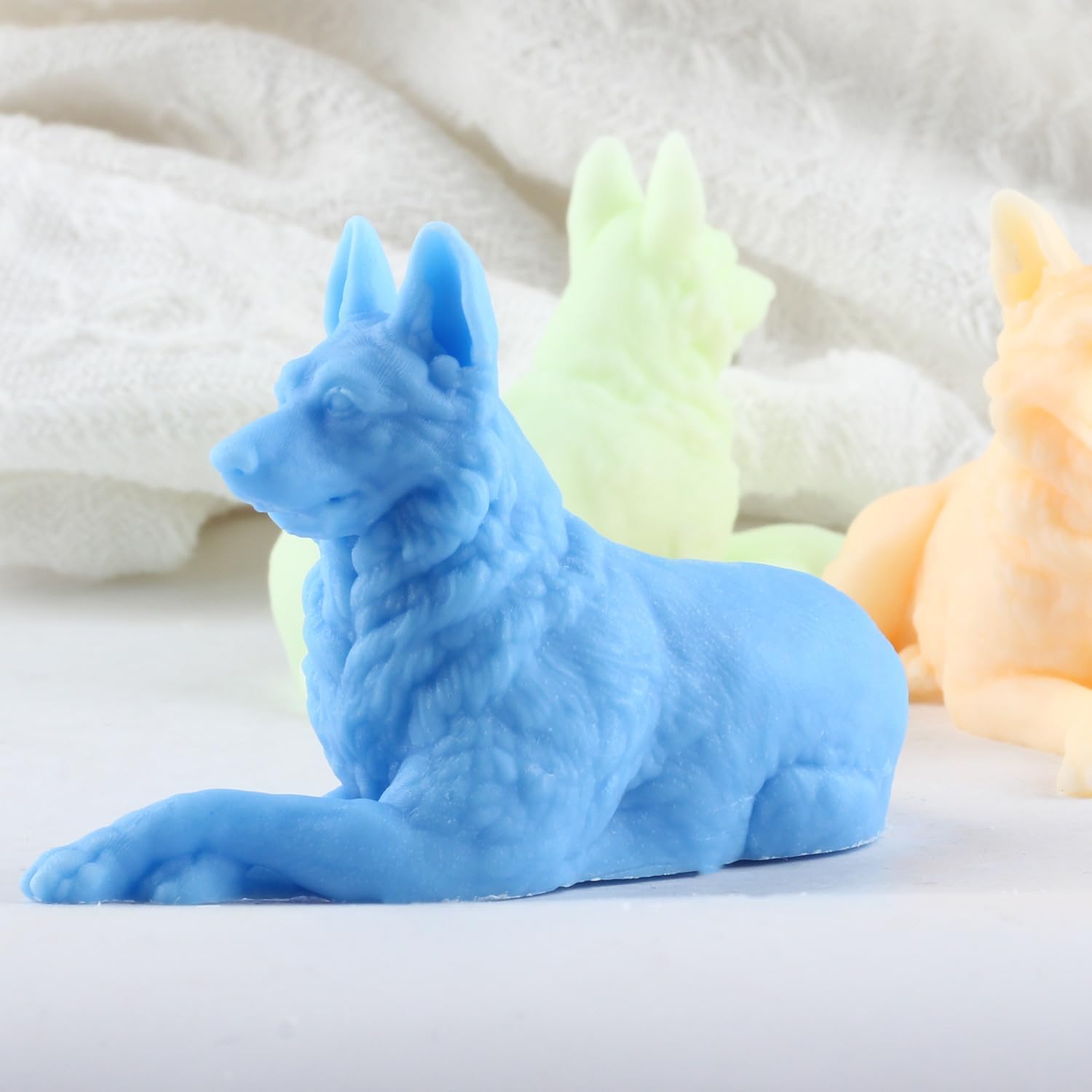 3D Dog Candle Mold Shepherd Dog Silicone Candle Molds