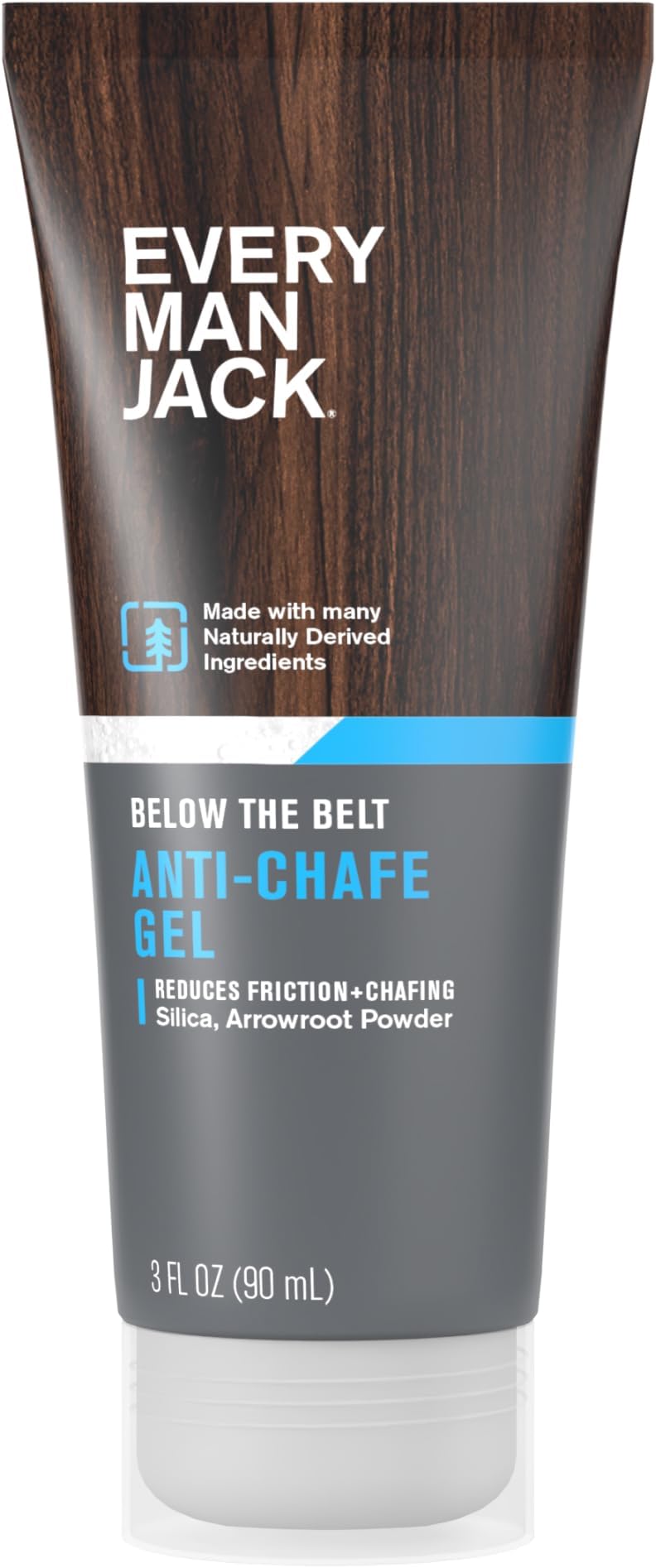 Anti Chafe Gel for Men - Chafing & Friction Protection for Daily Comfort - Made w/ Naturally Derived Ingredients Like Silica & Arrowroot Powder - Unscented - 3 Fl Oz (1 Pack)