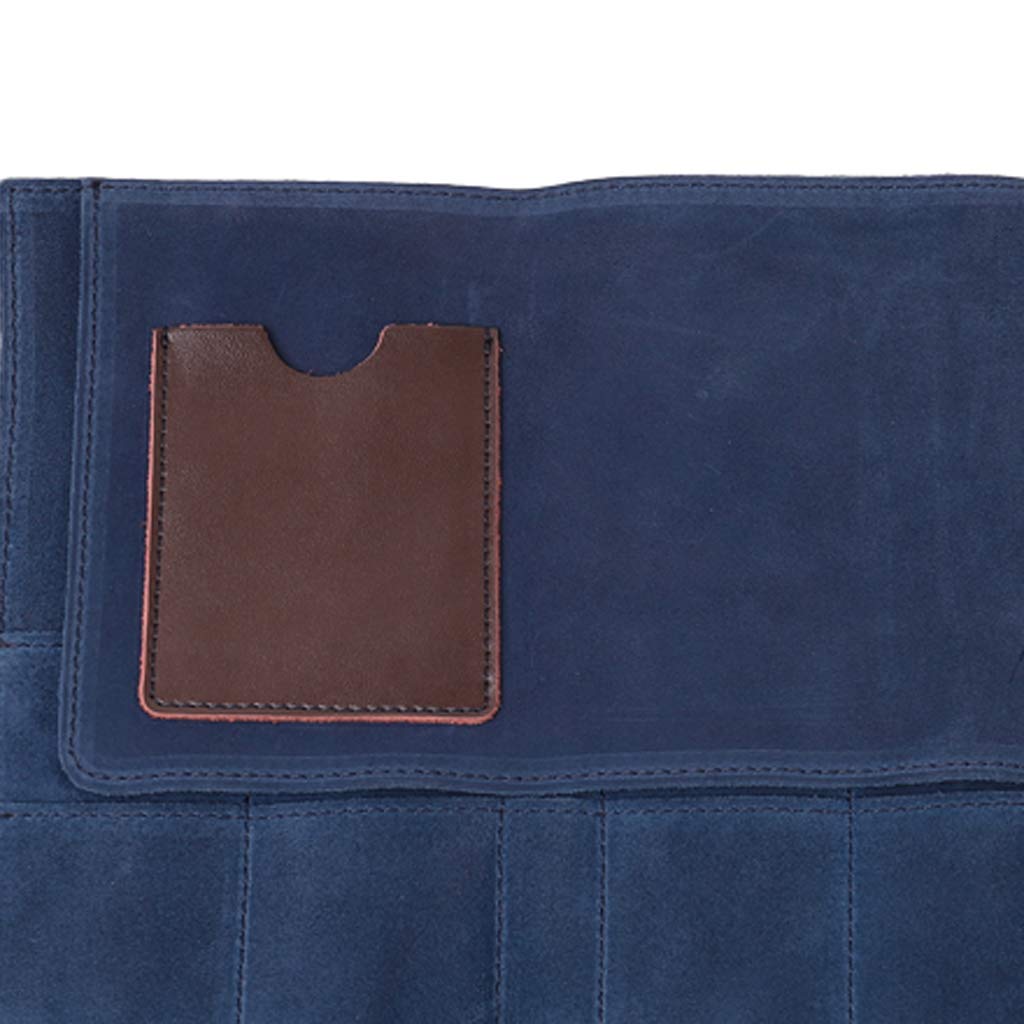 La Borsa Di Forbici Del Salone Del Cuoio Dell'unità Di Elaborazione Rotola In Su Gli Strumenti Dei Capelli Del Sacchetto Per I Parrucchieri Del - Blu scuro, 24 x 12 cm