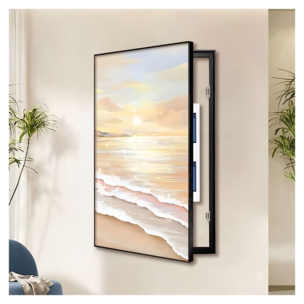 Dekoracyjna osłona panelu elektrycznego, montowana na ścianie aluminiowa osłona skrzynki bezpieczników, zdejmowana pokrywa miernika do dekoracji wnętrz, E-50 x 70 cm / 19,7 x 27,6 cala