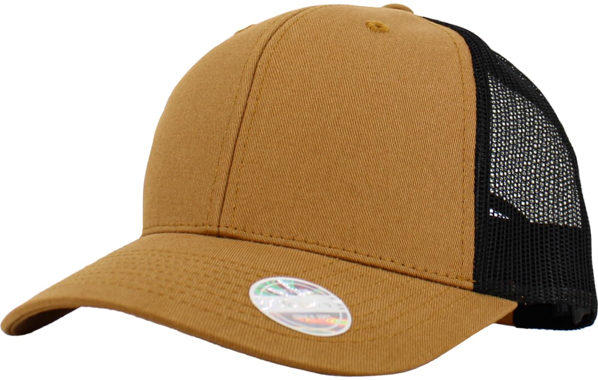 KBETHOS® Classic 6 Panel Cotton Twill Mesh Trucker Cap with Adjustable Snapback, Tim-BLK