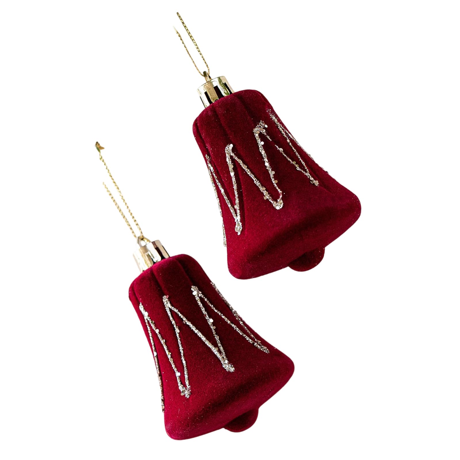 Christmas Velvets Bowknot Bells Canes Ornament Elegant Hanging Decoration for Festival Door Fireplaces Christmas Tree Hanging Decorations