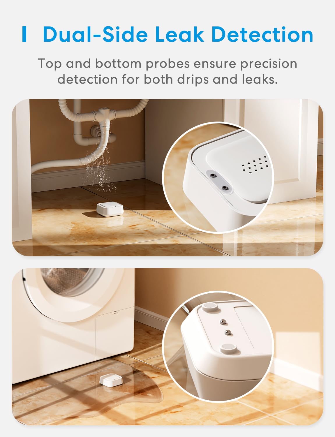 Matter WLAN Steckdose mit Stromverbrauch+Smart Wassermelder mit Hub MSH400