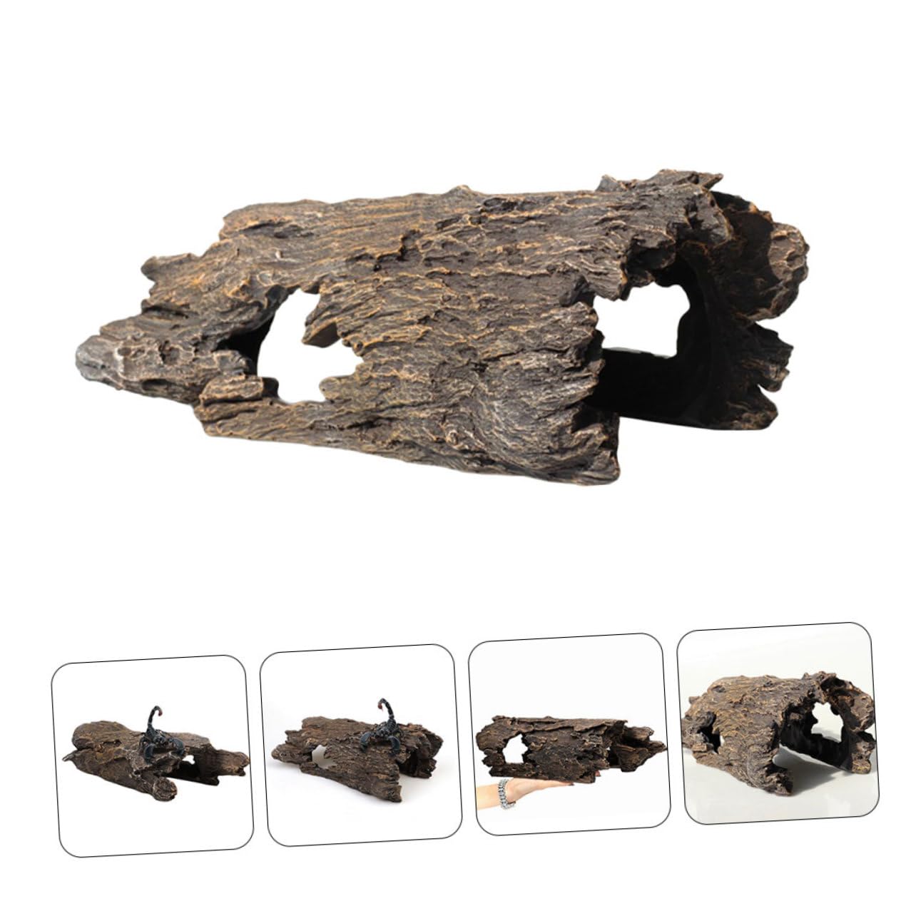Toddmomy Tronco d Albero Artificiale in Resina per Acquario Decorazione Paesaggistica Resistente all Usura Forma Realistica per Acquari e Laghetti