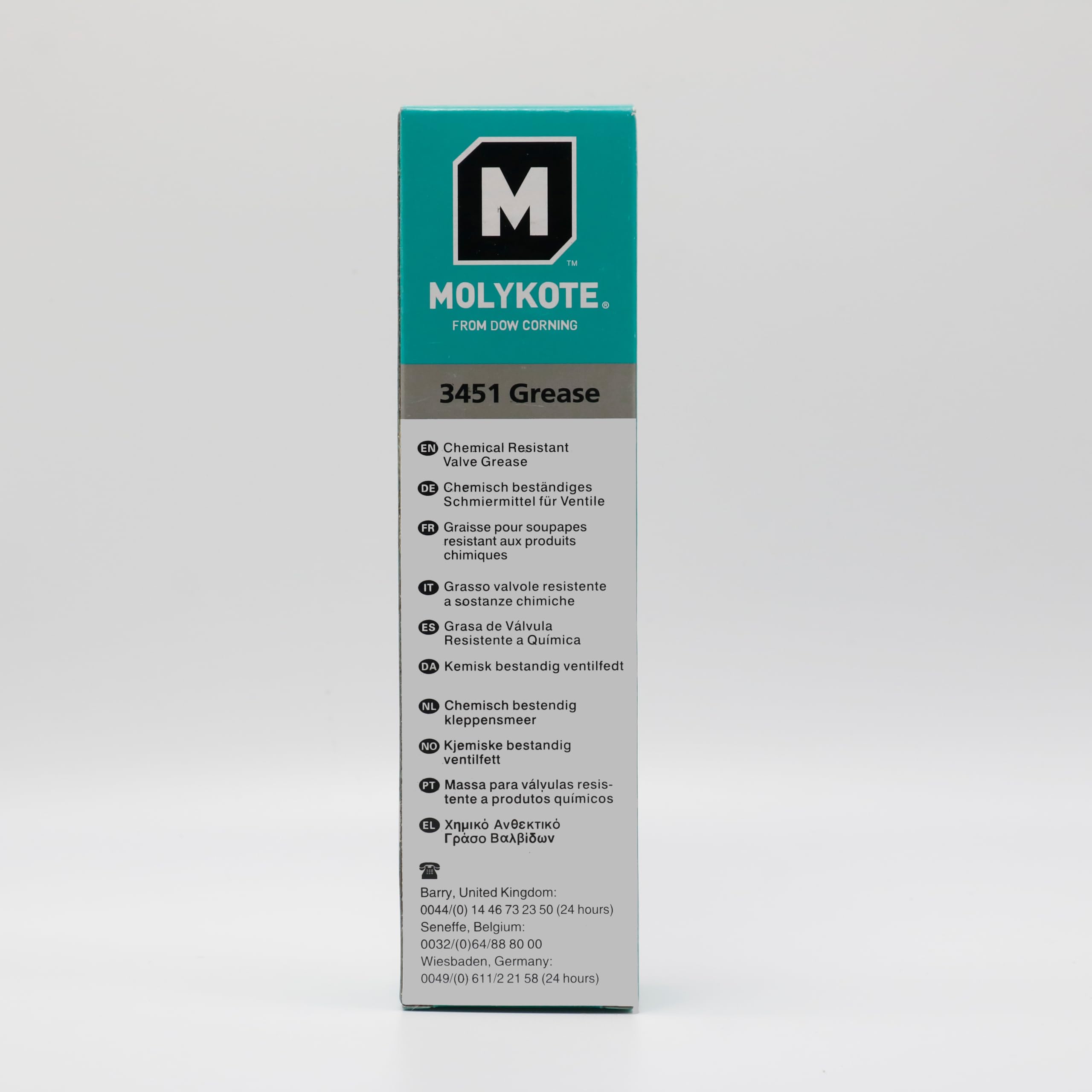 Molykote 3451 - Grasso lubrificante per lubrificazione dei cuscinetti, pompa resistente agli agenti chimici, cavo elettrico, carico pesante, olio fluorosilicone ad alta velocità a base di Dow Corning