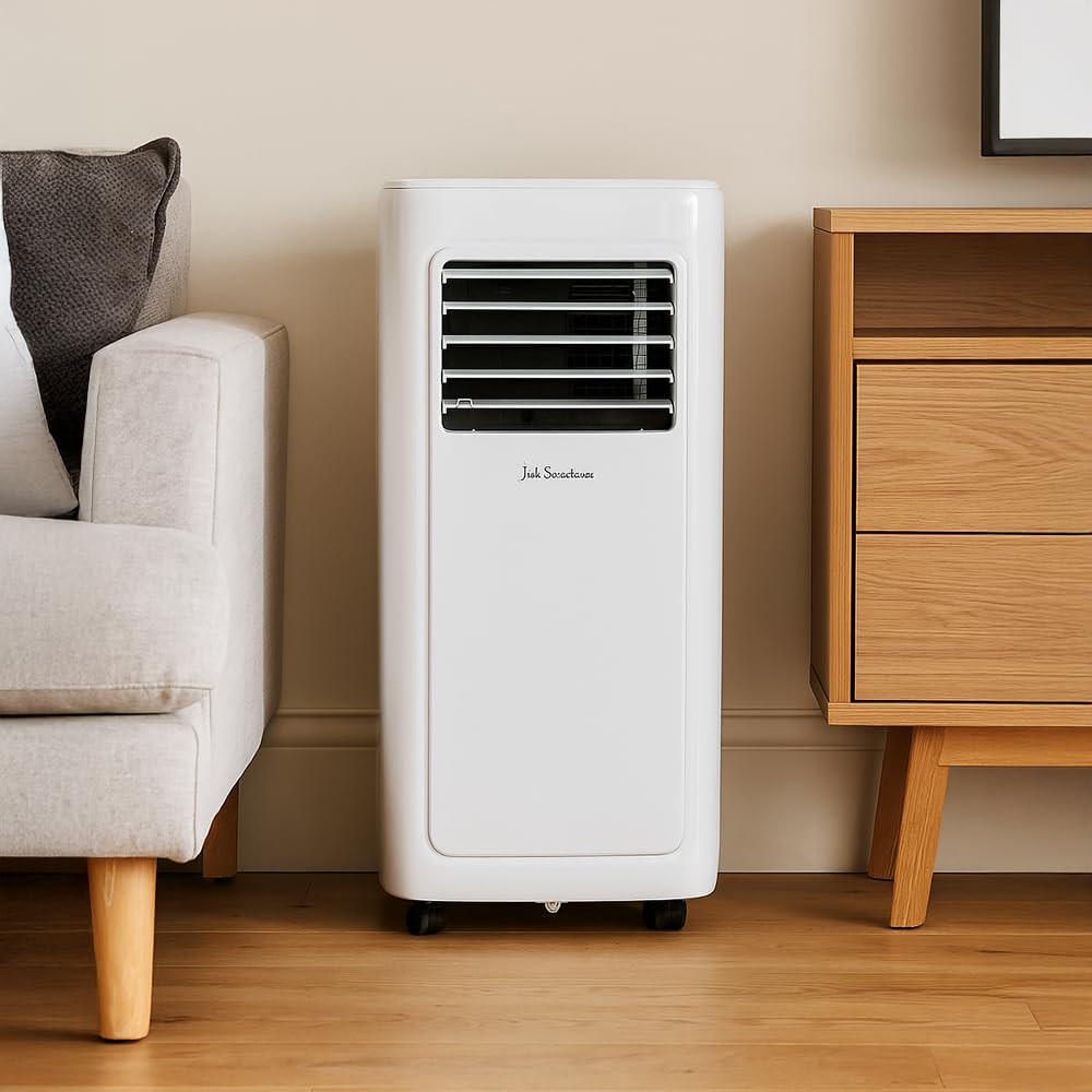 JSH Portable 3 in 1 Air Conditioner | Aircon, Dehumidifier, Fan | 5000BTU Covers 8m2 | Quiet & Energy Efficient | Sleep Mode | 2 Fan Modes | 24 Hour Timer | Remote Control
