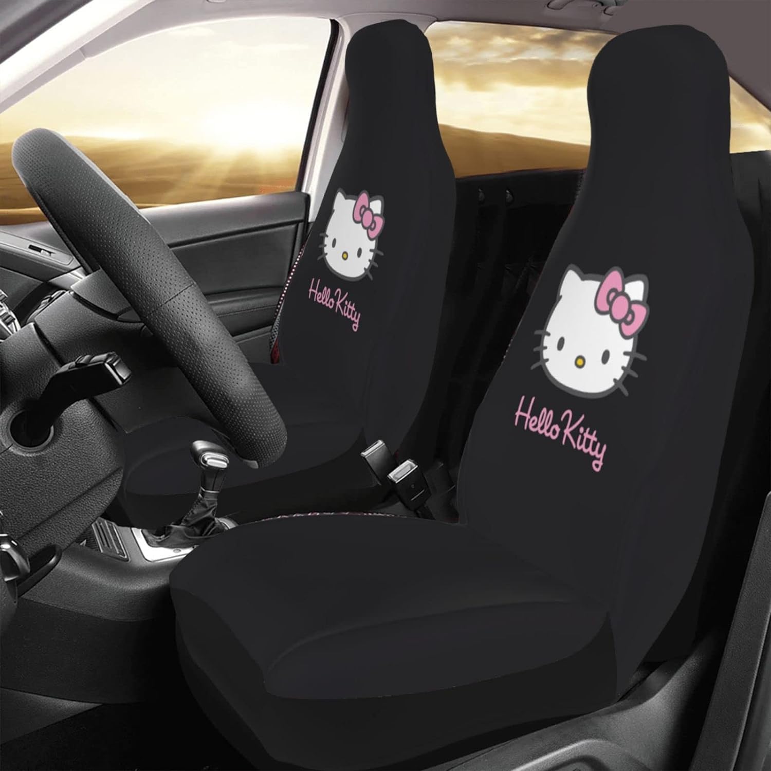 Amazon | ハローキティ カーシートカバー 2枚セット 前席用 軽 普通車 