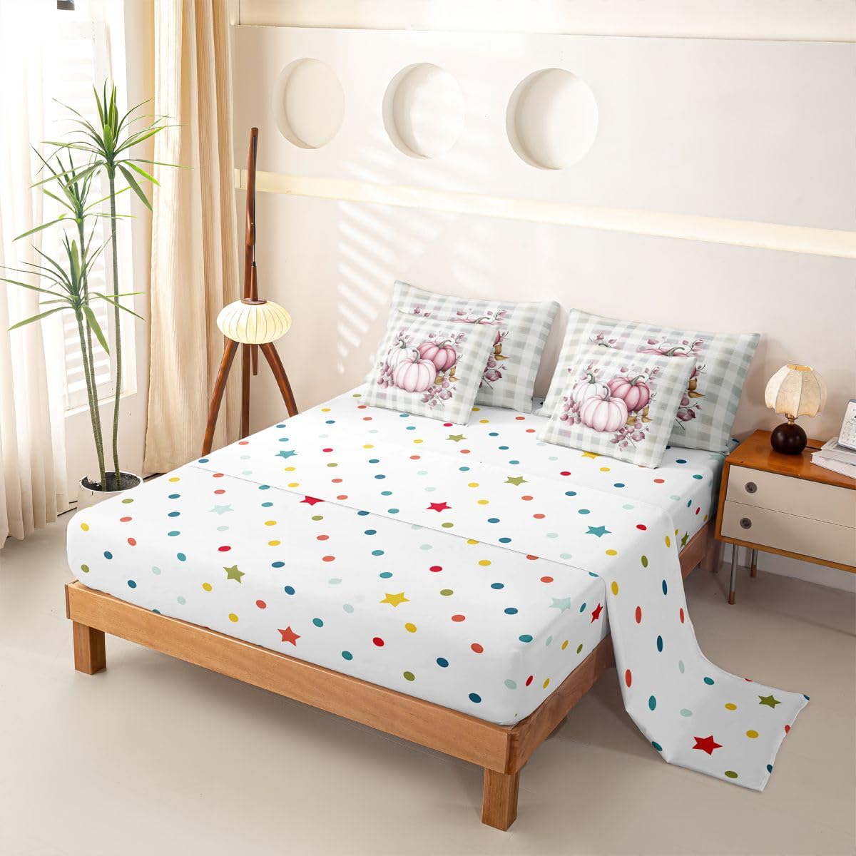 Homewish Herbst Bettwäsche Set 7teilig 220x240