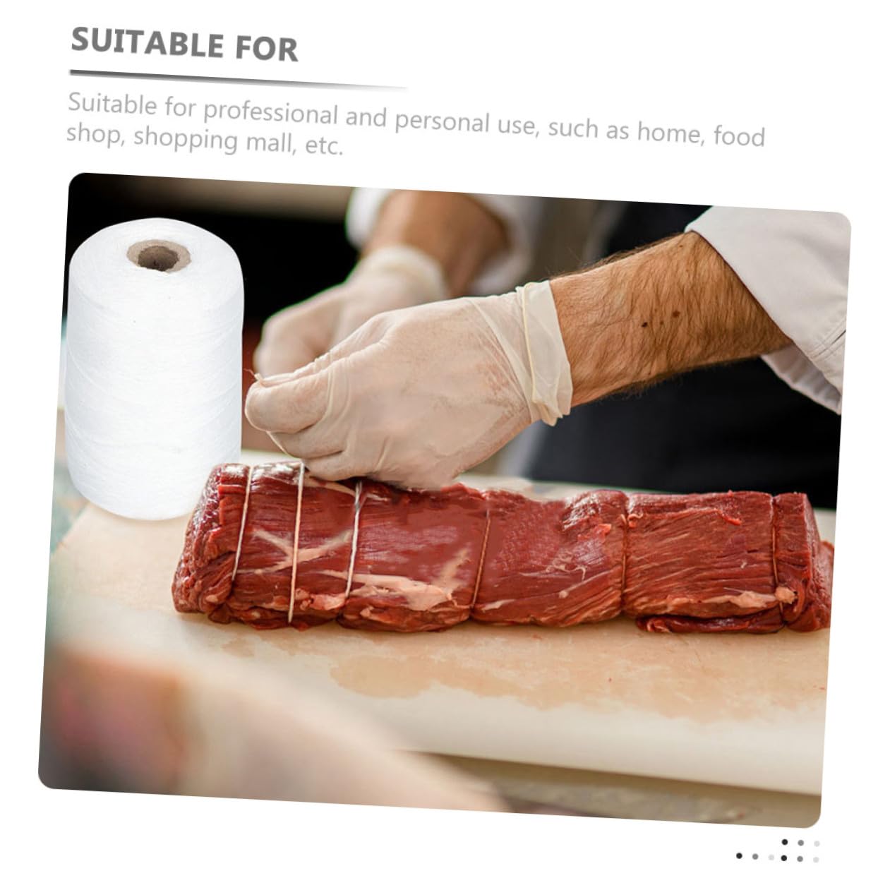 Ficelle de Coton Alimentaire 1mm, 1 Rouleau pour Saucisses et Jambon