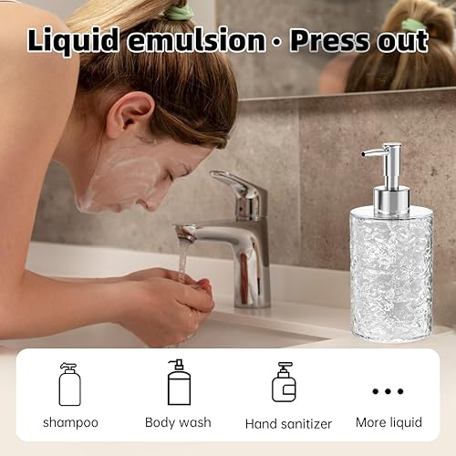 Miniatura 5 de Dispensador de jabón, botella de jabón de manos antioxidante para baño y encimera de cocina, recargable de 13.5 onzas, dispensador de jabón de